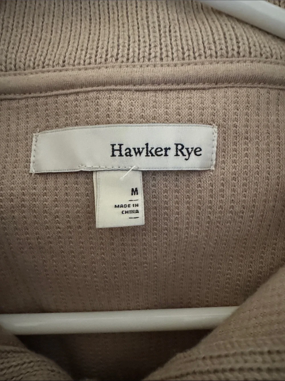 Hawker Rye Men's Beige Button-Neck Sweater